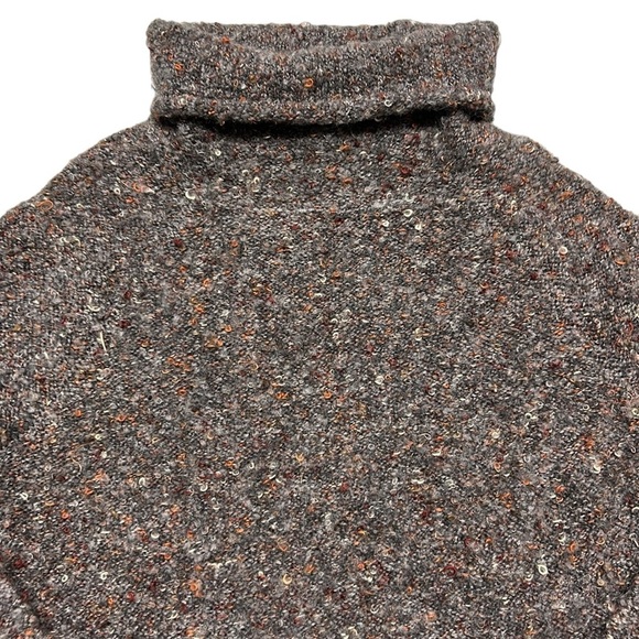 Rachel Zoe Boucle Turtleneck Sweater Gray Confetti Warm Cozy Farmcore XS - Picture 3 of 9